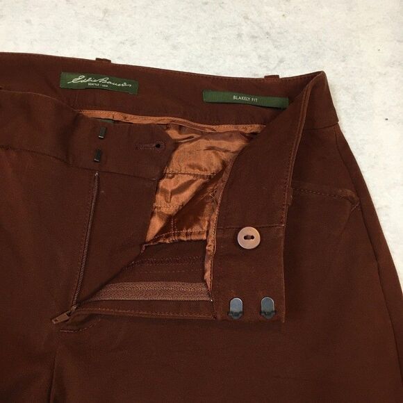 Eddie Bauer Womens 6 Blakely Fit Bootcut Dress Pants Cotton Stretch Burgundy - Picture 4 of 15